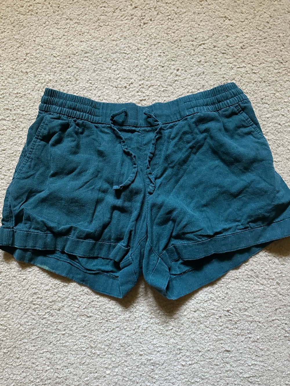 Women's Teal Drawstring Shorts
